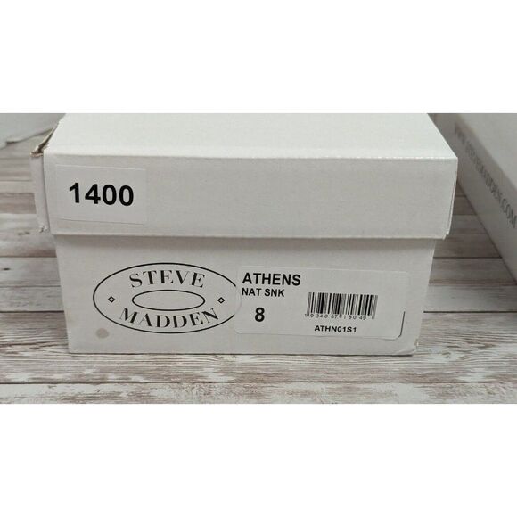 Steve Madden Athens ATHN01S1 Womens 8 M Beige Snake Print Flat Strappy Sandal - Picture 9 of 9